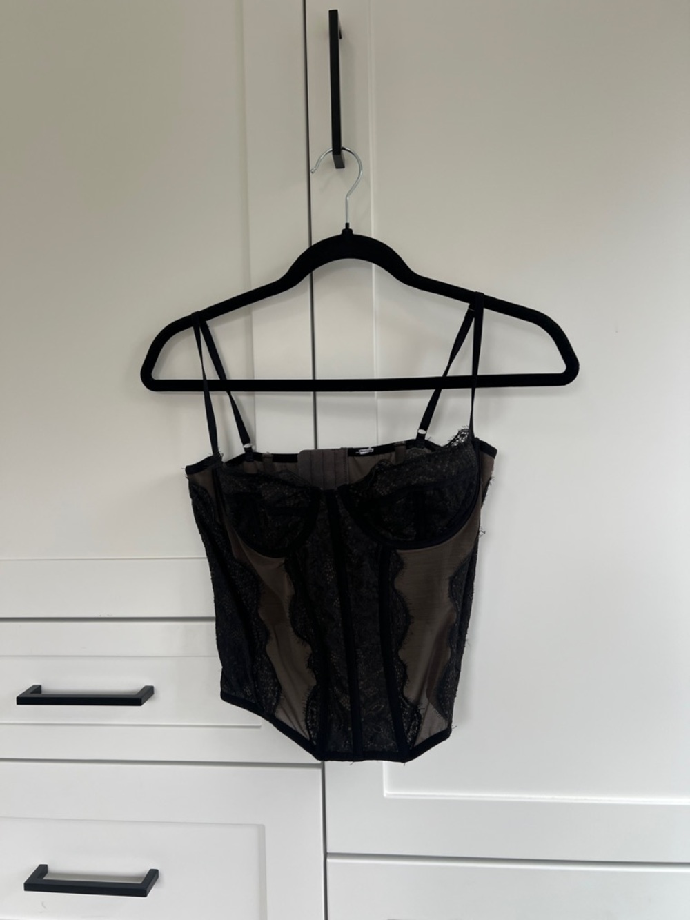 UO Black Lace Bustier Corset Top